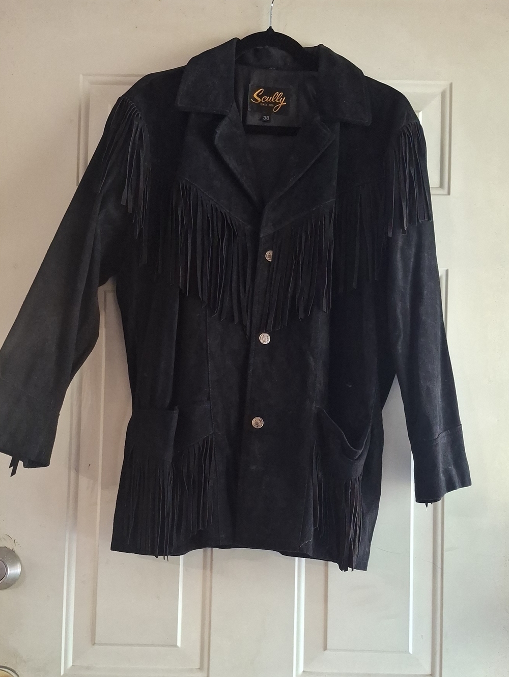 Scully Black Suede Fringe Coat